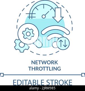 Network throttling turquoise concept icon Stock Vector