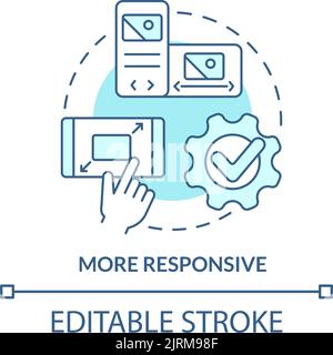More responsive turquoise concept icon Stock Vector