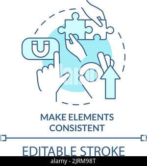 Make elements consistent turquoise concept icon Stock Vector