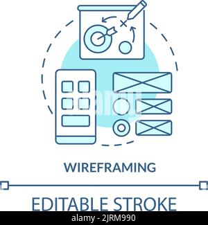 Wireframing turquoise concept icon Stock Vector