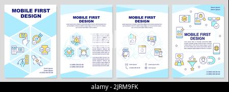 Mobile first design turquoise brochure template Stock Vector