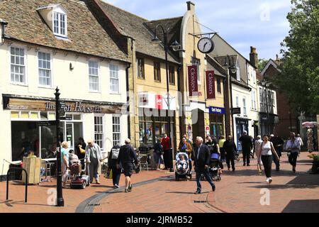 Shops in Ely City centre, Cambridgeshire, England, UK Stock Photo