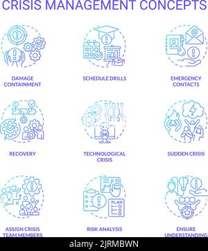 Crisis management blue gradient concept icon Stock Vector Image & Art ...