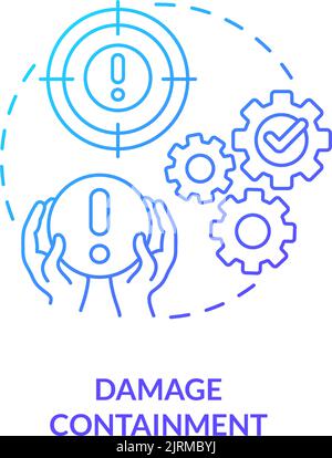 Damage containment blue gradient concept icon Stock Vector