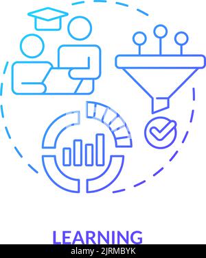 Learning blue gradient concept icon Stock Vector