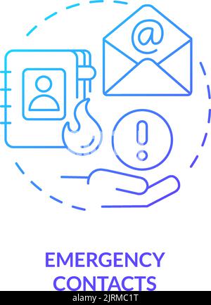 Emergency contacts blue gradient concept icon Stock Vector