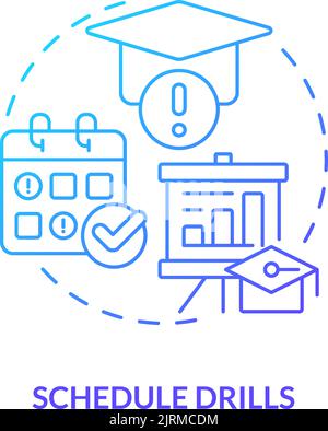 Schedule drills blue gradient concept icon Stock Vector