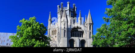 Summer view over Ely Cathedral; Ely City; Cambridgeshire; England; UK Stock Photo