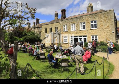 The Almonry Restaurant and Tea Room Gardens, Ely City, Cambridgeshire, England, UK Stock Photo