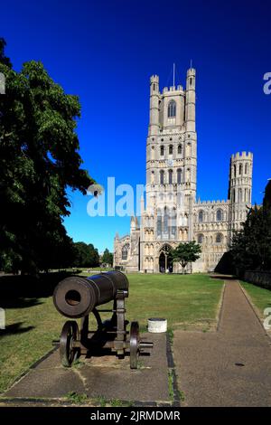 Summer view over Ely Cathedral; Ely City; Cambridgeshire; England; UK Stock Photo