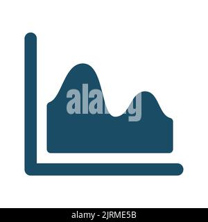 High quality dark blue flat graph chart icon. Pictogram, business, finance. Useful for web site, banner, greeting cards, apps and social media posts. Stock Photo