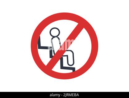 Don't sit on the escalator steps vector icon.  Stock Vector