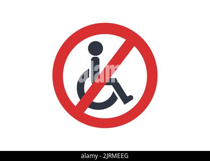 Not suitable for wheelchair users vector icon. Stock Vector