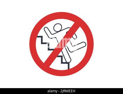 Don't run on the escalator vector icon.  Stock Vector