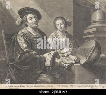 The duet. The painter Theodor Rombouts and his wife., Mid 17th century, Flanders, by Schelte Bolswert, Theodor Rombouts. Gift of Bishop Monrad, 1869. Stock Photo