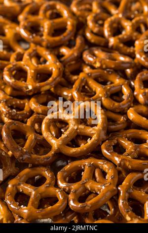 Healthy Homemade Pretzel Twists with Salt in a Bowl Stock Photo