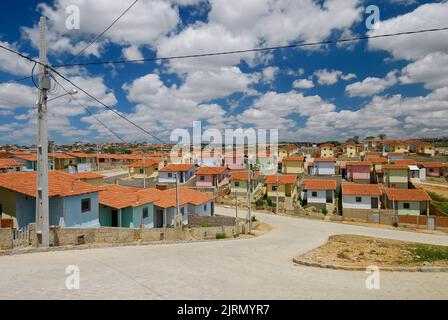 Popular houses built by the Brazilian government for low-income population. Housing. Stock Photo