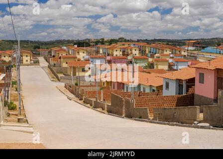 Popular houses built by the Brazilian government for low-income population. Housing. Stock Photo