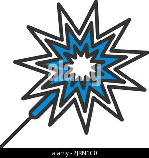 Party Sparkler Icon. Editable Bold Outline With Color Fill Design. Vector Illustration. Stock Vector