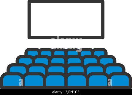 Cinema Auditorium Icon. Editable Bold Outline With Color Fill Design. Vector Illustration. Stock Vector