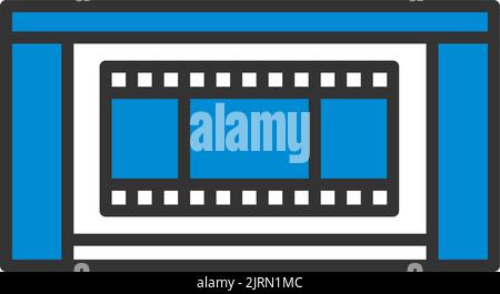 Cinema Theater Auditorium Icon. Editable Bold Outline With Color Fill Design. Vector Illustration. Stock Vector