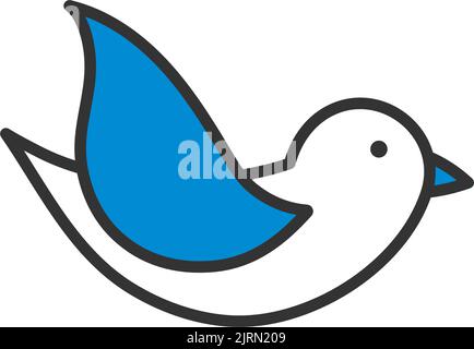 Bird Icon. Editable Bold Outline With Color Fill Design. Vector ...