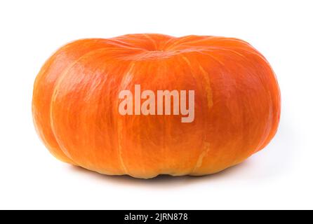 Ripe pumpkin isolated on a white background. Side view Stock Photo