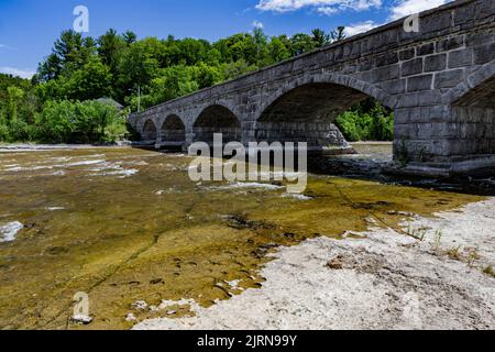 This five-arch bridge is allegedly one of a kind in North America and is believed to be the only one of its kind in the world outside of Russia. Stock Photo