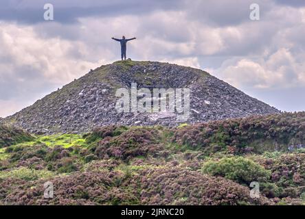 Silhouette of man stretching out arms, against clear sky Stock Photo - Alamy