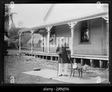 [King George of Tonga], 26 July 1884, New Zealand, by Burton Brothers, Alfred Burton. Stock Photo
