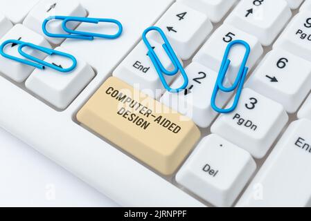 Text sign showing Computer Aided Design. Conceptual photo CAD industrial designing by using electronic devices Businesswoman Holding Mobile Phone With Stock Photo