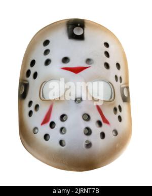 Scary Hockey Face Mask Isolated Against White Background Stock Photo