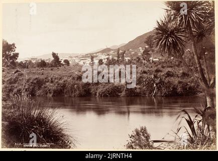 Thames River - Te Aroha, circa 1880, Dunedin, by Burton Brothers. Stock Photo