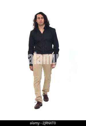 man walking on white background Stock Photo