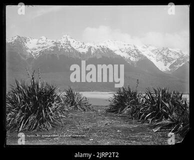 Humboldt Range, head of Lake Wakatipu, 1888, New Zealand, by Burton Brothers. Stock Photo