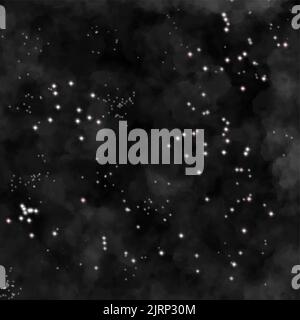 Beautiful starry sky with black sky and bright stars Stock Vector