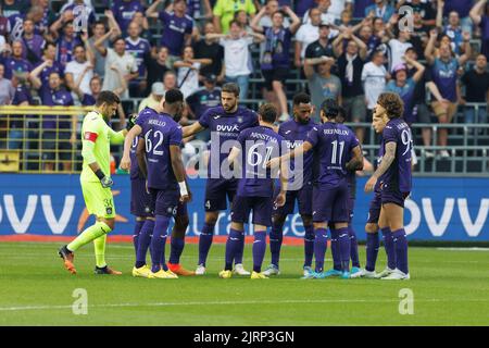 Anderlecht's Frederik Kristian Arnstad celebrates after scoring during a  soccer match between, Stock Photo, Picture And Rights Managed Image.  Pic. VPM-63334585