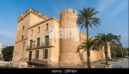 Altamira castle of Elche with blue sky. Located in the Valencian Community, Alicante, Elche, Spain Stock Photo