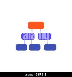 Flow chart icon on white, flat vector Stock Vector