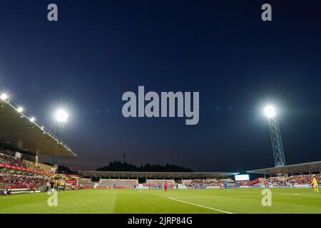 BARCELOS - Overview of the stadium during the UEFA Conference League play-off match between GIL Vicente and AZ Alkmaar at Estadio Cidade de Barcelos on August 25, 2022 in Barcelos, Portugal. ANP ED OF THE POL Stock Photo