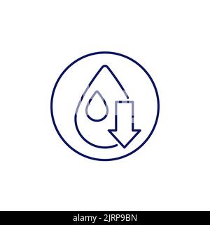 low water level line icon Stock Vector