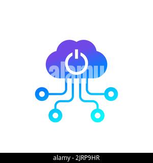 Edge computing technologies icon with a cloud Stock Vector