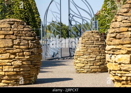 The Monk's Garden at the Lesnes Abbey ruins, the 12th Century built monastery located at Abbey Wood, in the London Borough of Bexley, United Kingdom. Stock Photo