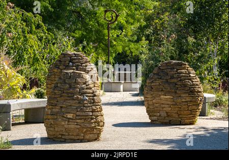 The Monk's Garden at the Lesnes Abbey ruins, the 12th Century built monastery located at Abbey Wood, in the London Borough of Bexley, United Kingdom. Stock Photo