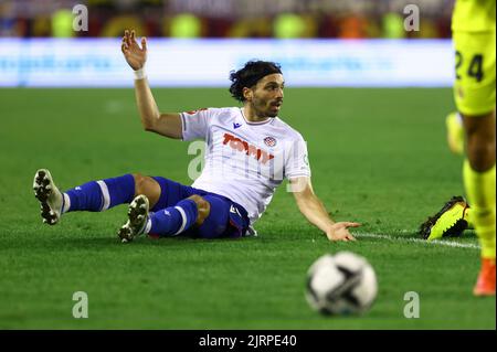 Amer Gojak of Dinamo Zagreb and Filip Krovinovic of Hajduk Split during the  HT First League match between HNK Hajduk Split and GNK Dinamo Zagreb at the  Poljud Stadium on March 12