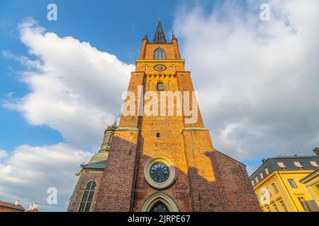 Riddarholmen Church on sunny day in Stockholm Stock Photo