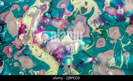 Texture created with paint of vibrant and diverse colors that create an ideal chromatic mix for textures and backgrounds and applications in graphic d Stock Photo