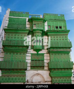 Landmark historic bulding Al Balad Jeddah Saudi Arabia Stock Photo