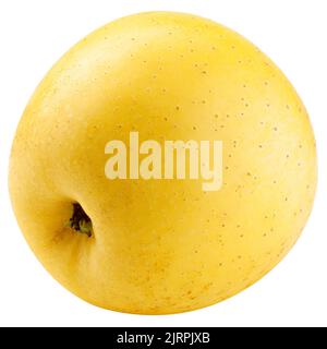 yellow apple isolated on white background, clipping path, full depth of field Stock Photo