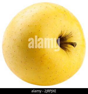 yellow apple isolated on white background, clipping path, full depth of field Stock Photo